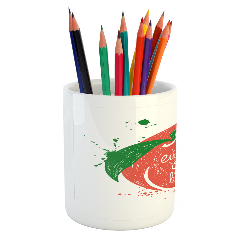 Soft Fruit Quirky Words Pencil Pen Holder