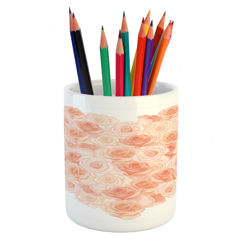 Heart Shaped Blossoms Pencil Pen Holder