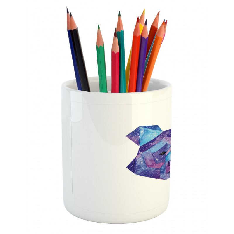 Cosmic Polygonal Portrait Pencil Pen Holder