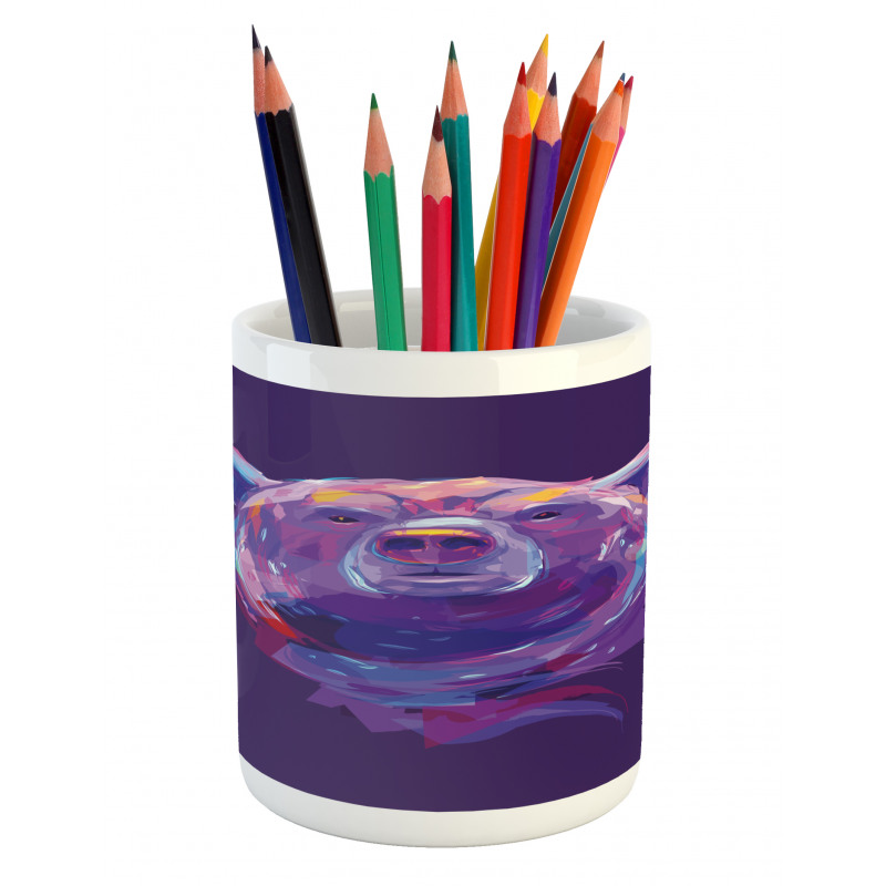 Mascot Face Brushstrokes Pencil Pen Holder