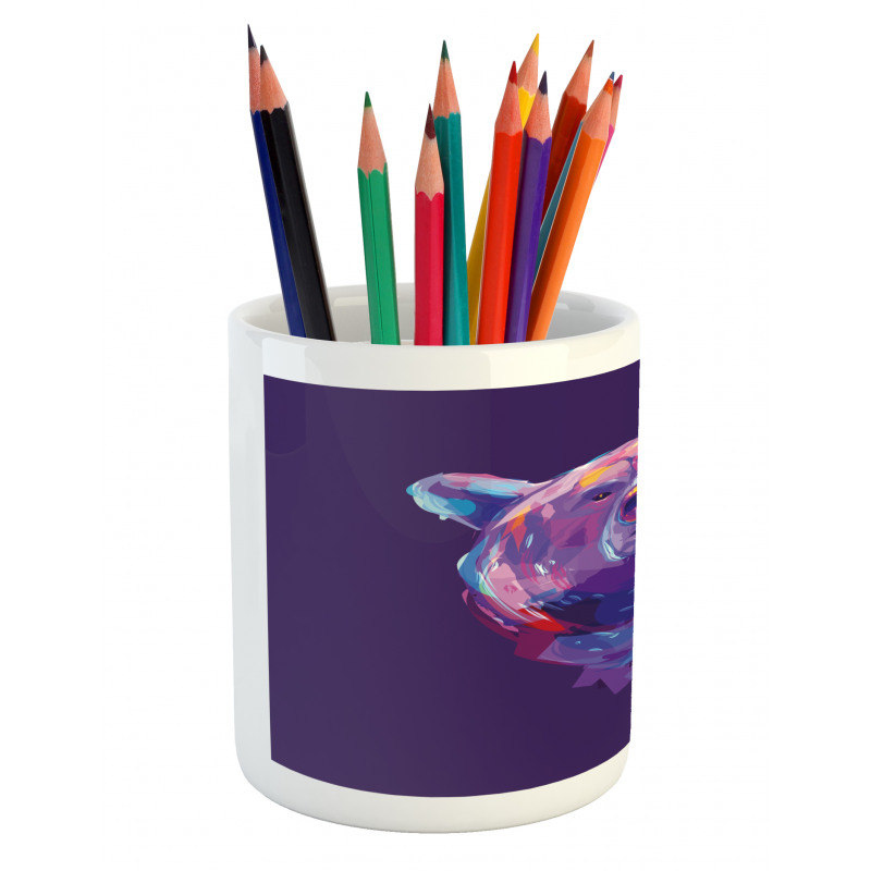 Mascot Face Brushstrokes Pencil Pen Holder