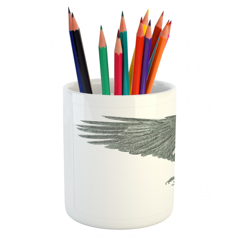 Monochrome Drawing Style Pencil Pen Holder