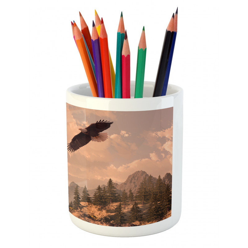 Nature Rocky Mountains Pencil Pen Holder