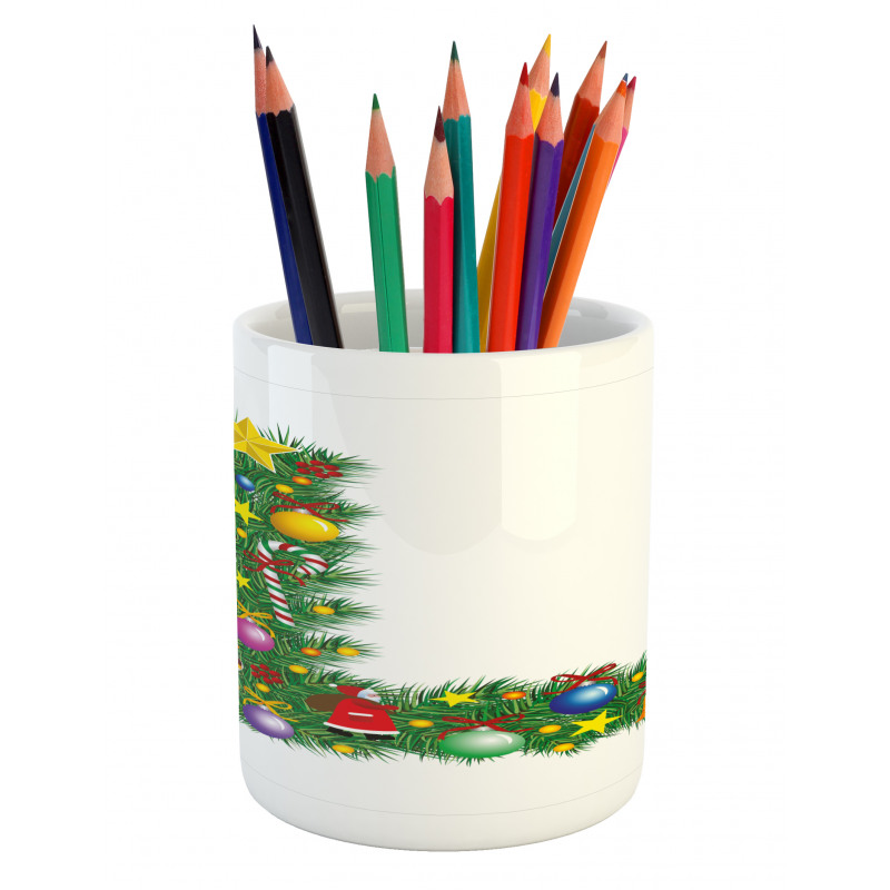 Pine Tree Majuscule L Pencil Pen Holder