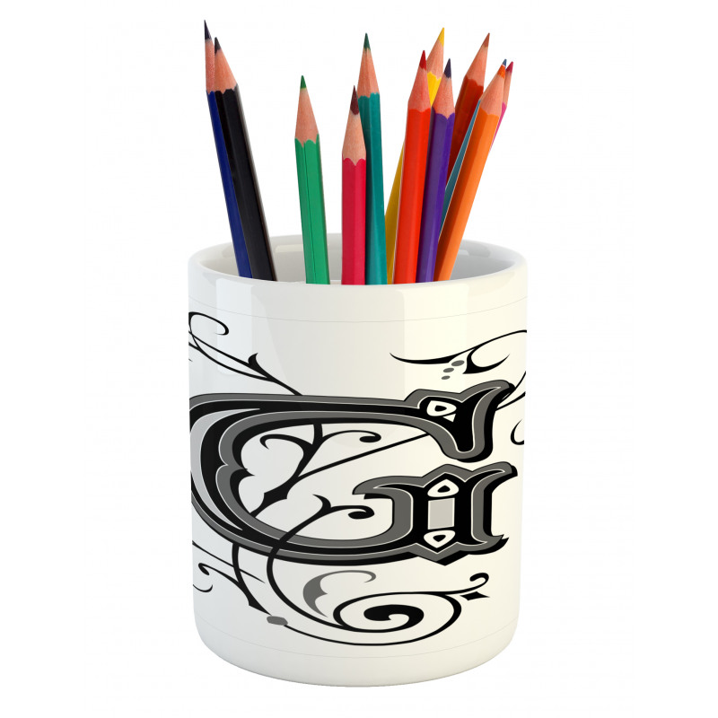 G Font Pencil Pen Holder