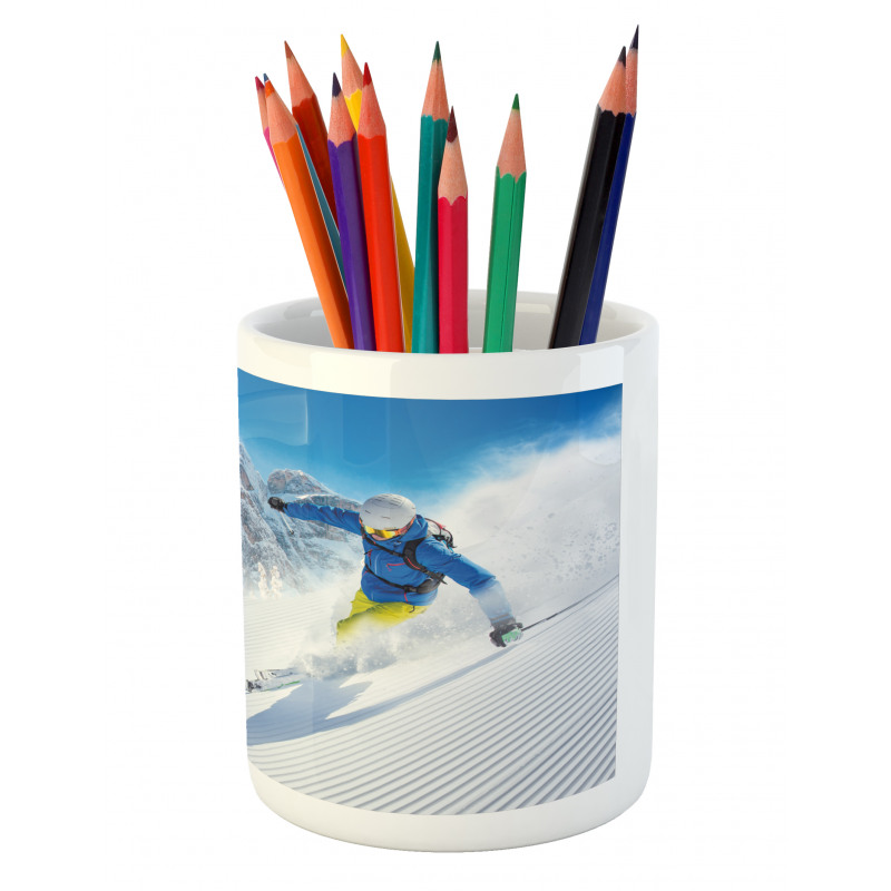 Skiing Extreme Sports Pencil Pen Holder