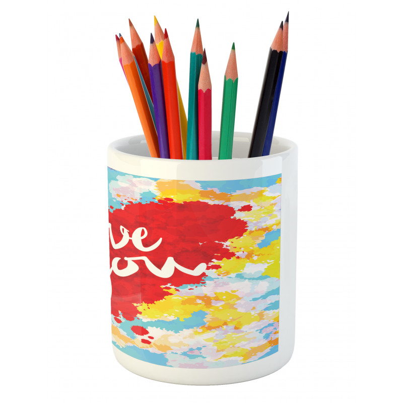 Brushstroke Message Pencil Pen Holder