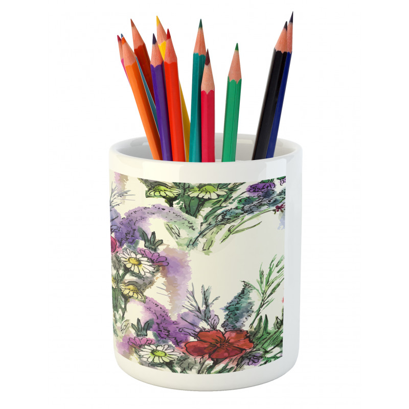 Floral Bouquet Pencil Pen Holder