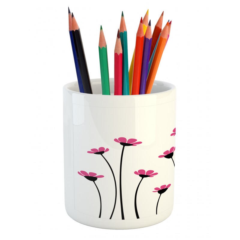 Pink Daisy Blossoms Pencil Pen Holder