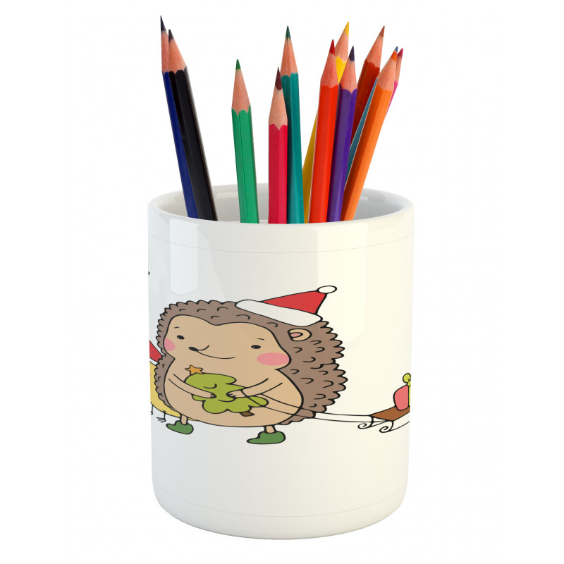 Cartoon Bird and Tree Pencil Pen Holder