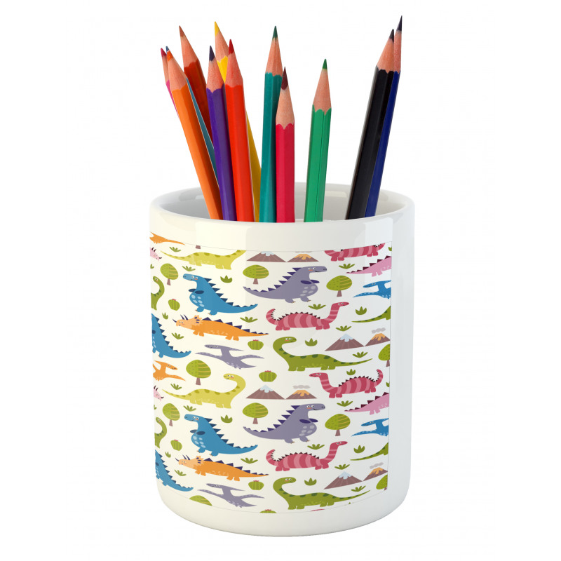 Dinosaurs Colorful Pencil Pen Holder