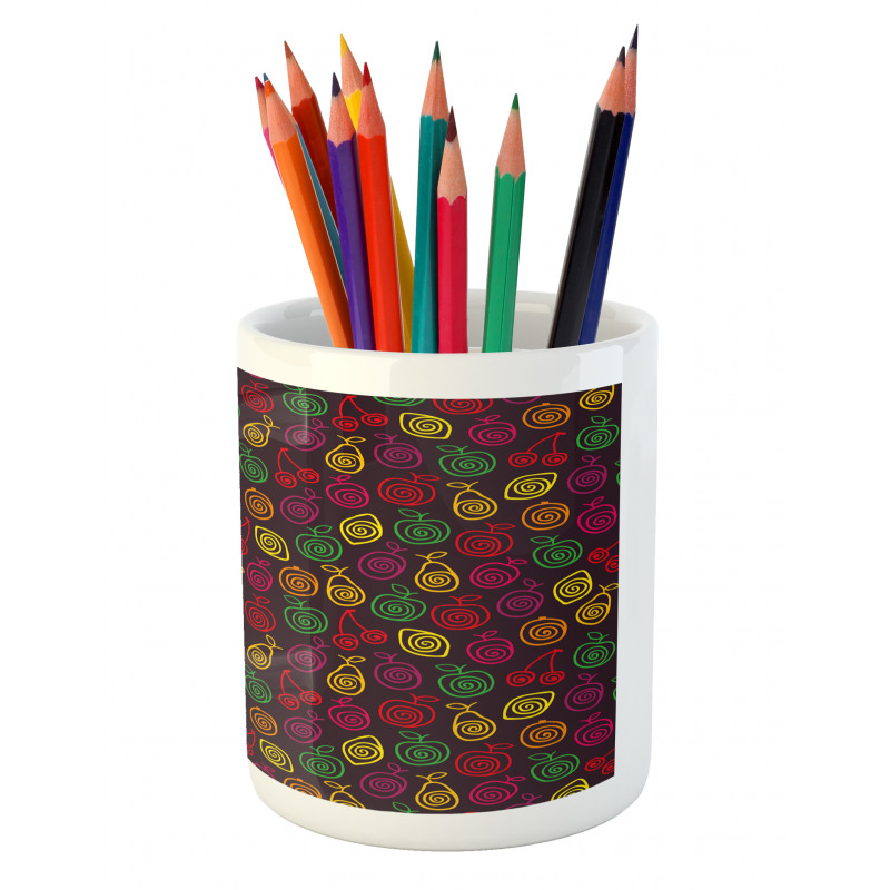 Apples Cherries Pears Pencil Pen Holder