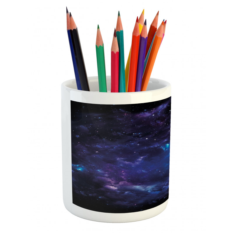 Space Illustration Galaxy Pencil Pen Holder