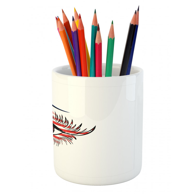 USA Flag Female Eye Pencil Pen Holder