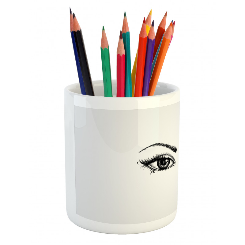 Feather Butterfly Woman Pencil Pen Holder