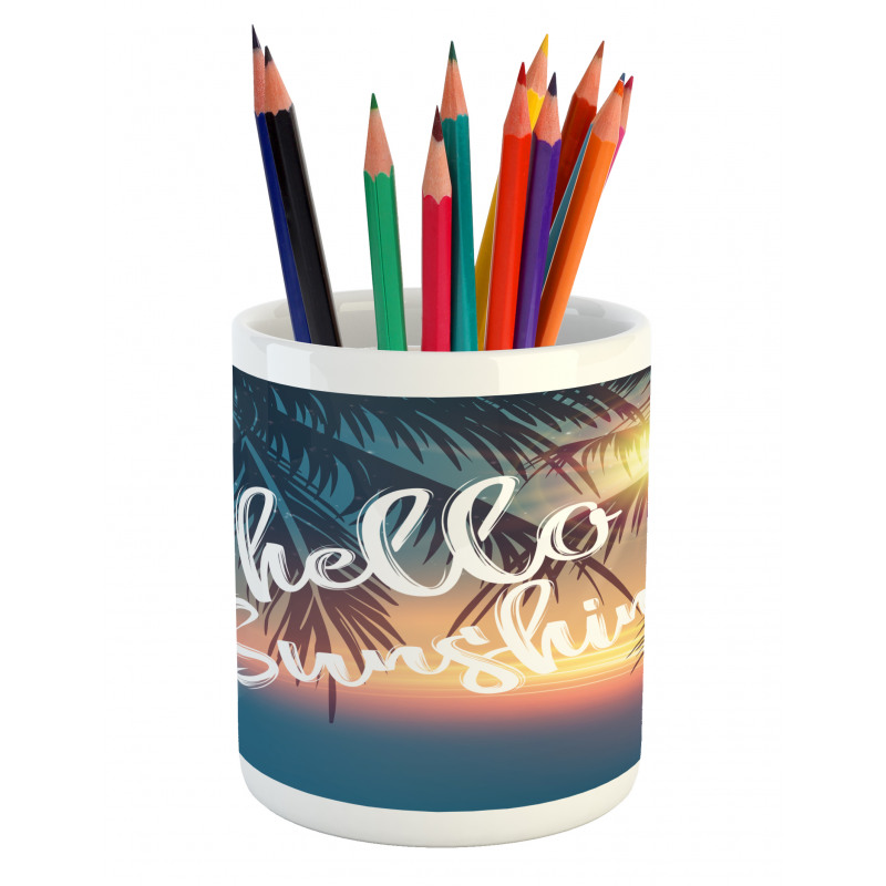 Tropical Palms Pencil Pen Holder