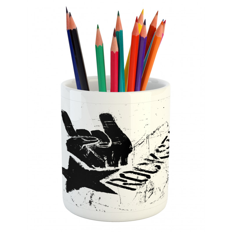 Grunge Effect Hand Star Pencil Pen Holder