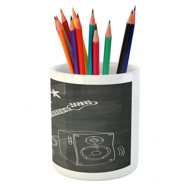 Love Rock Music Sketch Pencil Pen Holder