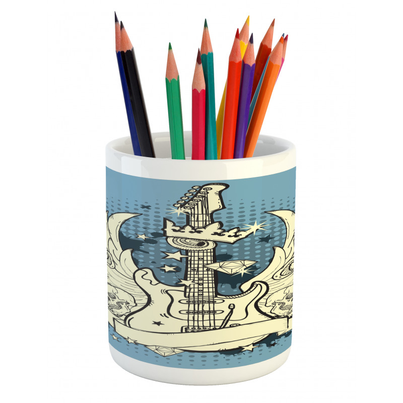 Rock 'n' Roll Retro Grunge Pencil Pen Holder