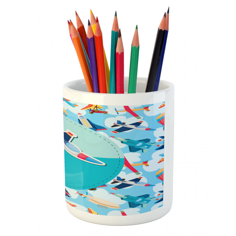 Airplane Composition Pencil Pen Holder