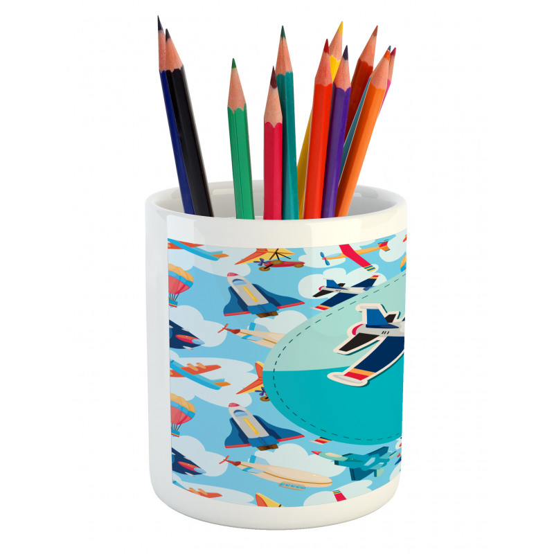 Airplane Composition Pencil Pen Holder