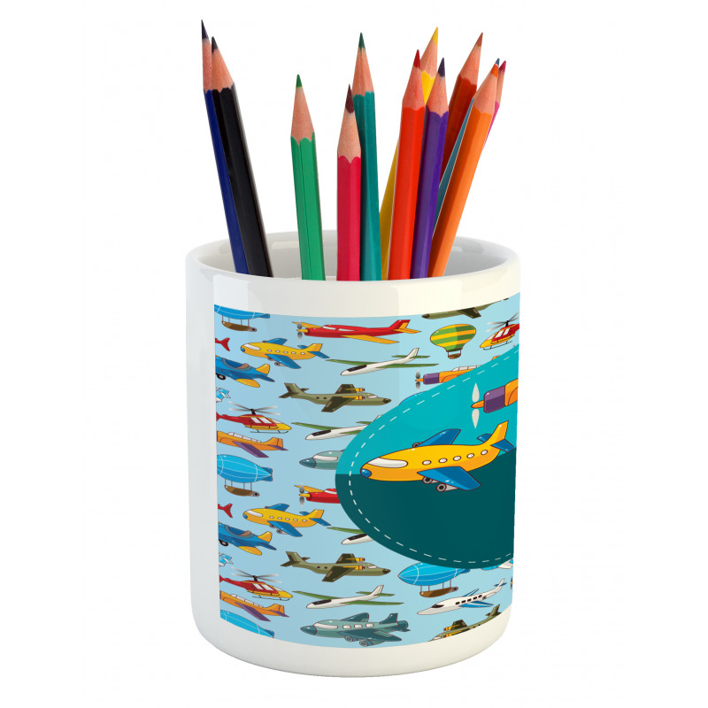 Cartoon Airplanes Pencil Pen Holder