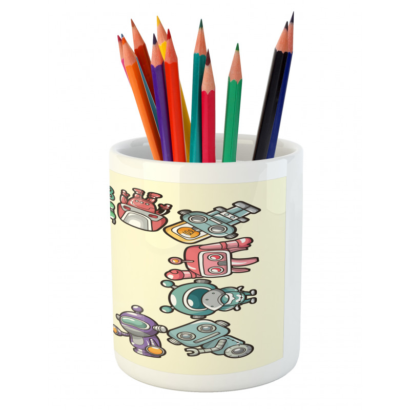 Friendly Robots Toys Pencil Pen Holder