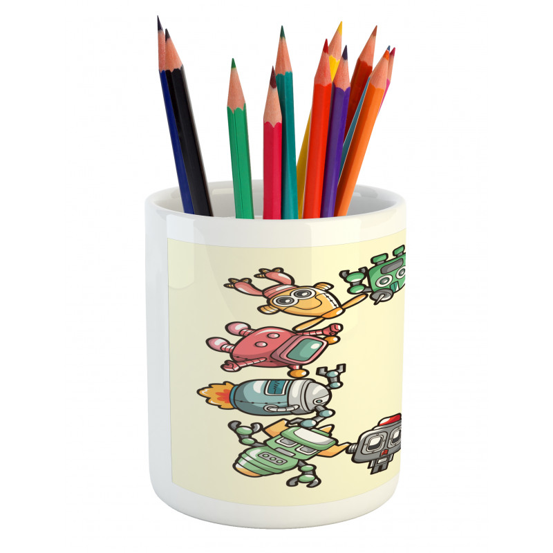 Friendly Robots Toys Pencil Pen Holder