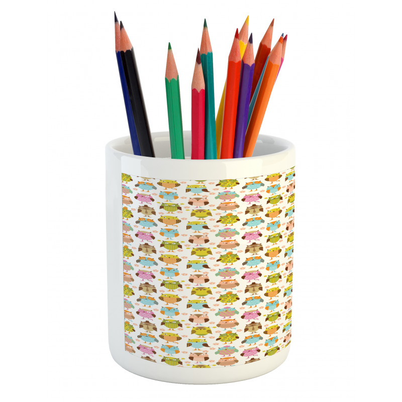 Floral Colorful Pencil Pen Holder