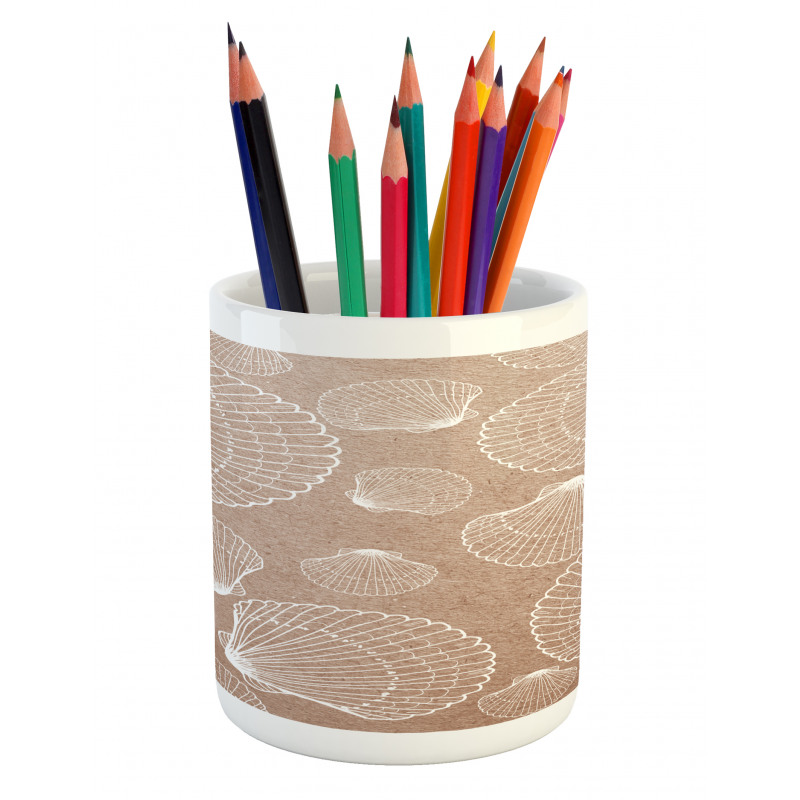 Hand Drawn Shells Pencil Pen Holder