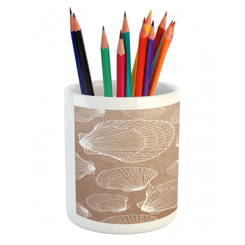 Hand Drawn Shells Pencil Pen Holder