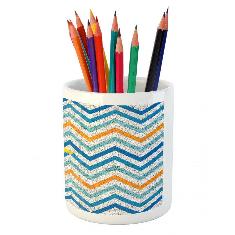 Angled Stripes Starfish Pencil Pen Holder