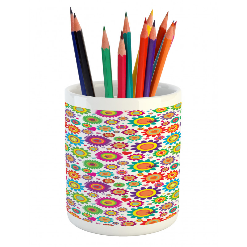 Colorful Camomiles Pencil Pen Holder