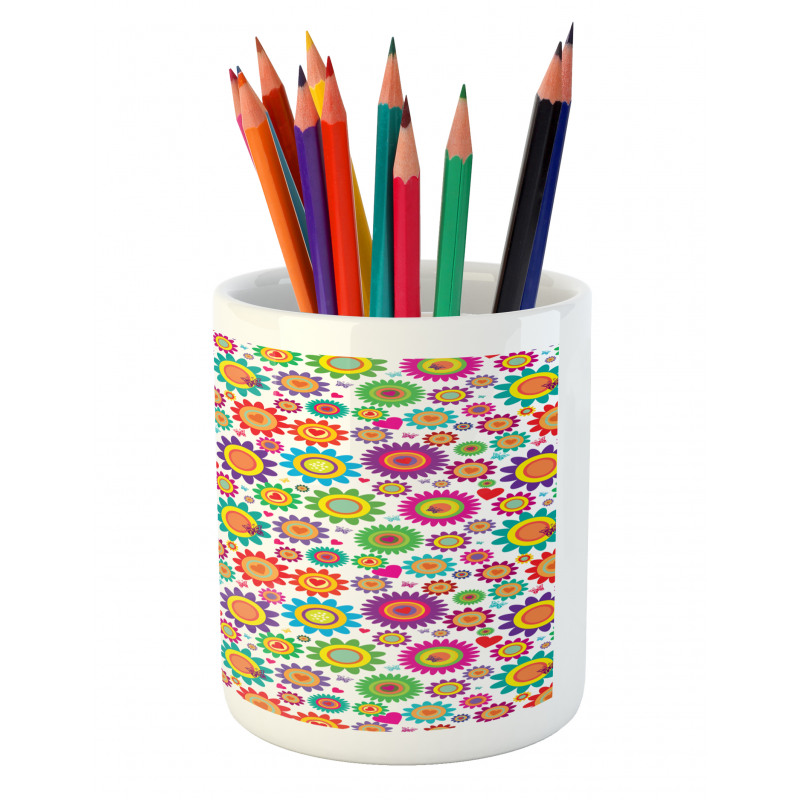 Colorful Camomiles Pencil Pen Holder