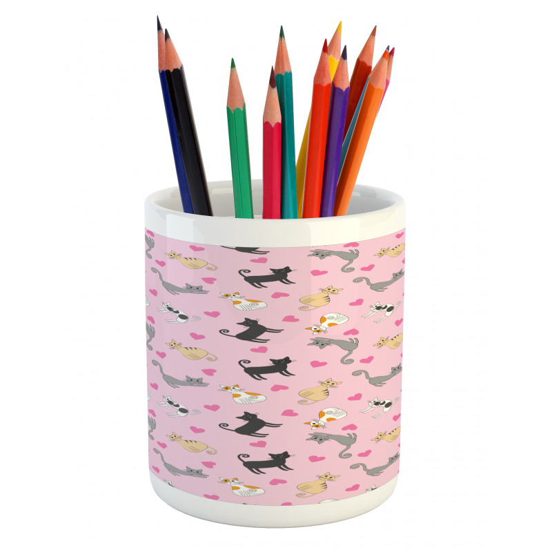 Colorful Different Cats Pencil Pen Holder