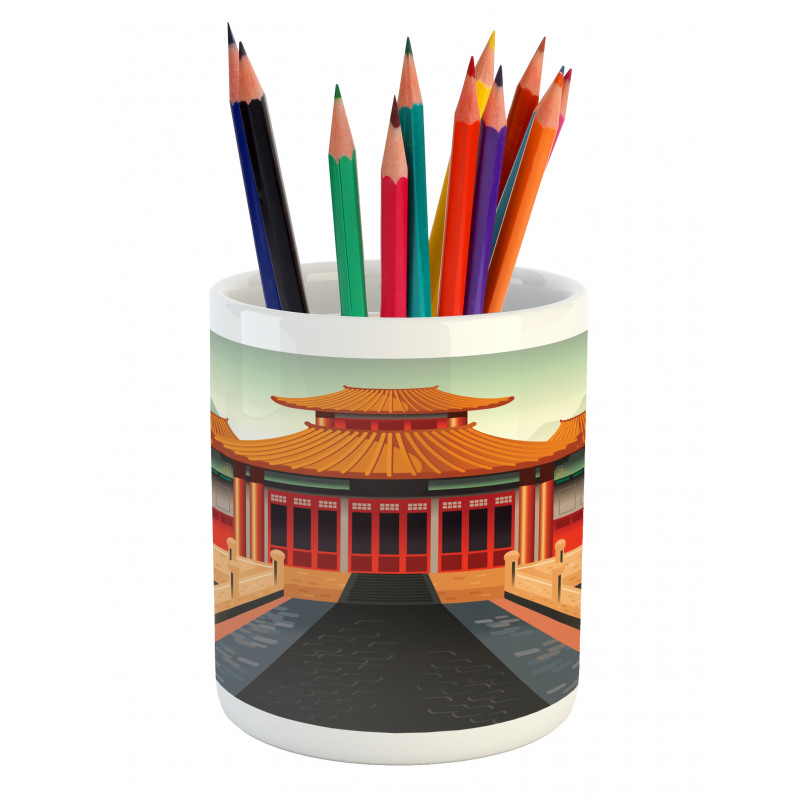 Chinese Building Asia Pencil Pen Holder