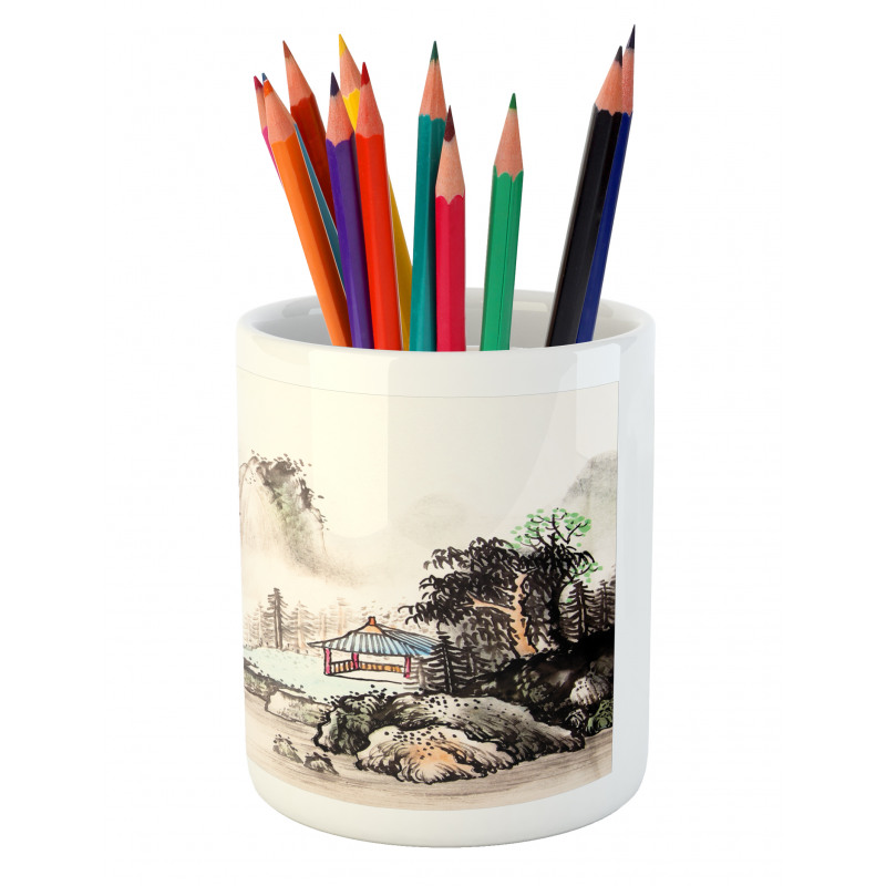 Watercolor Valley Pencil Pen Holder