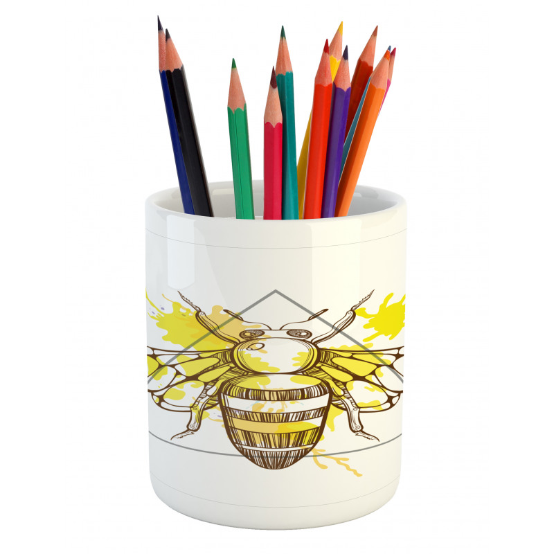 Color Splashed Bee Pencil Pen Holder