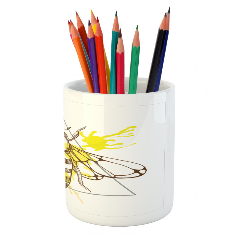 Color Splashed Bee Pencil Pen Holder