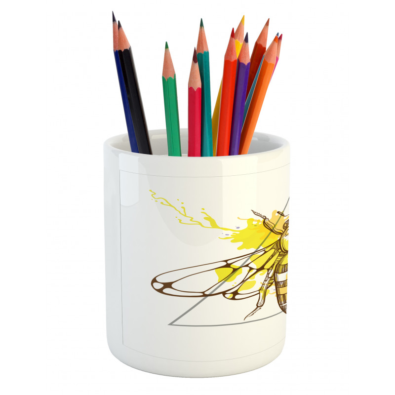 Color Splashed Bee Pencil Pen Holder