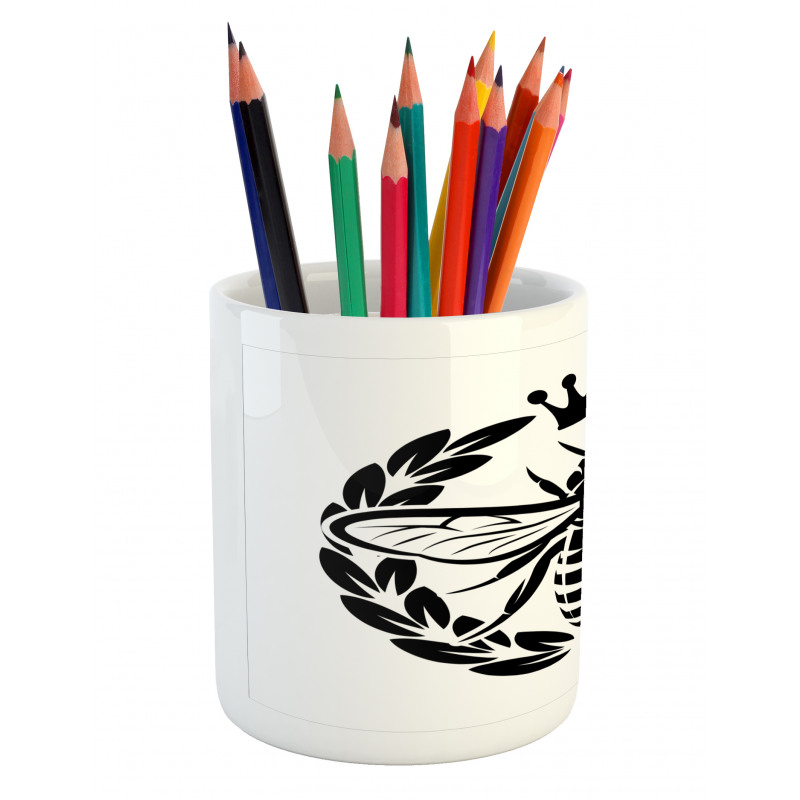 Monochrome Wreath Pencil Pen Holder