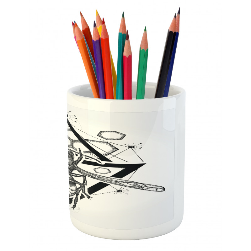 Beehive Pattern Bug Pencil Pen Holder