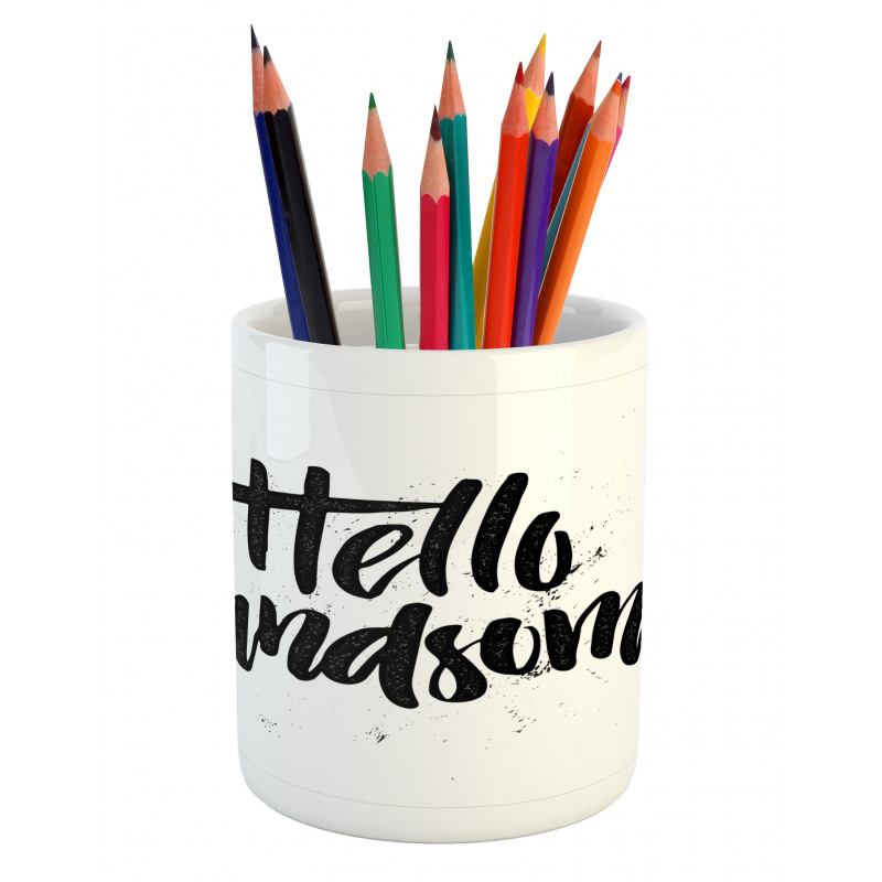 Hipster Valentines Slogan Pencil Pen Holder