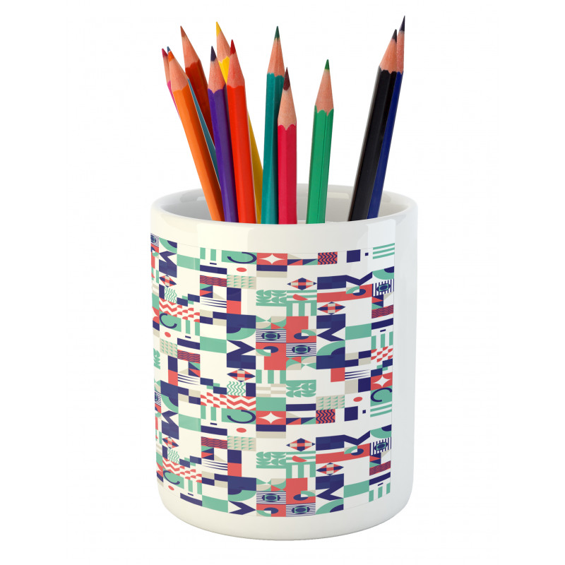 Pastel Funky Shapes Pencil Pen Holder