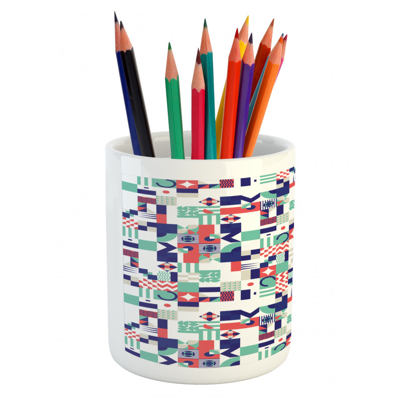 Pastel Funky Shapes Pencil Pen Holder