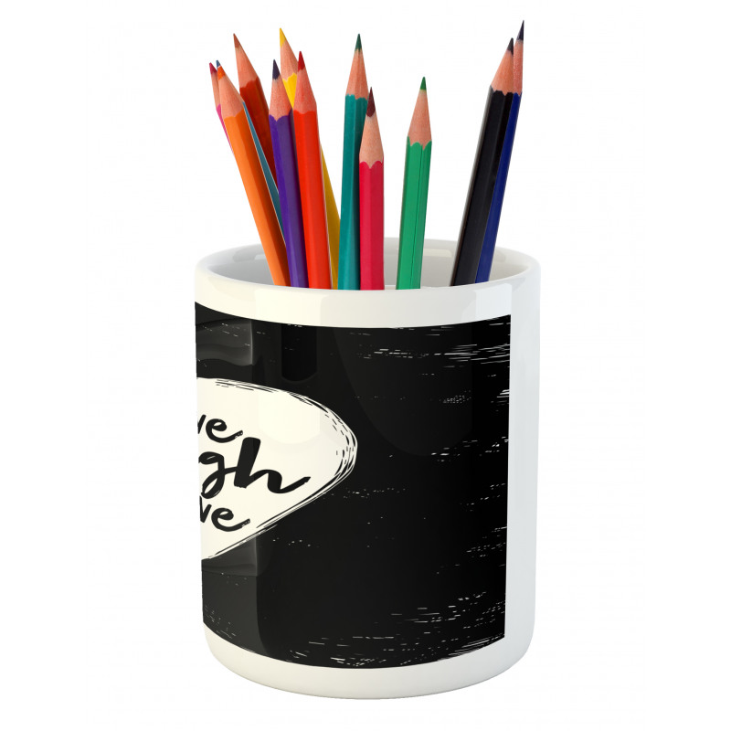 Heart and Words Pencil Pen Holder