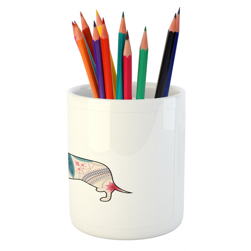 Floral Puppy Pencil Pen Holder