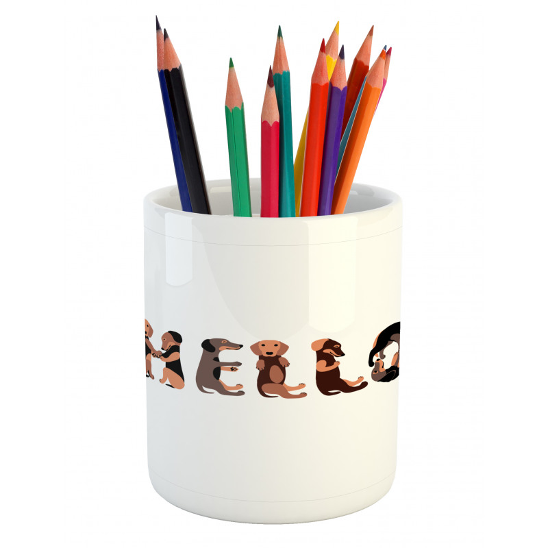 Puppies Saying Hello Pencil Pen Holder