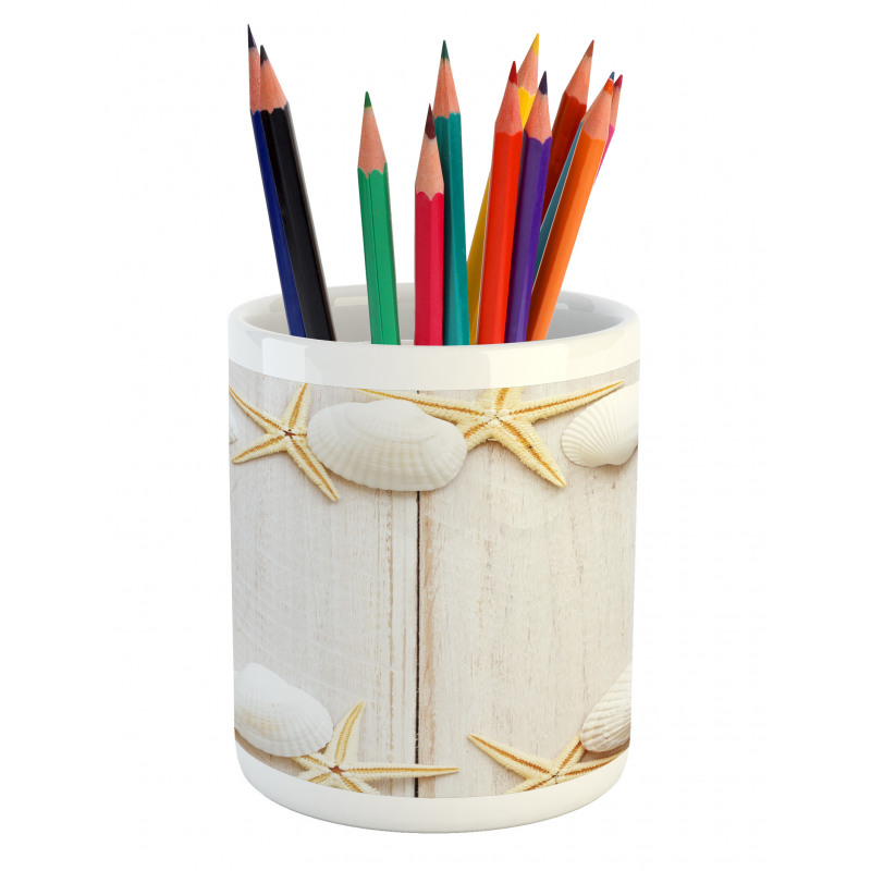 Rustic Wooden Backdrop Pencil Pen Holder