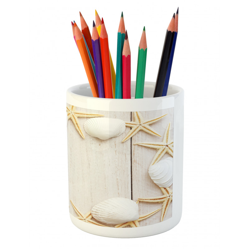 Rustic Wooden Backdrop Pencil Pen Holder